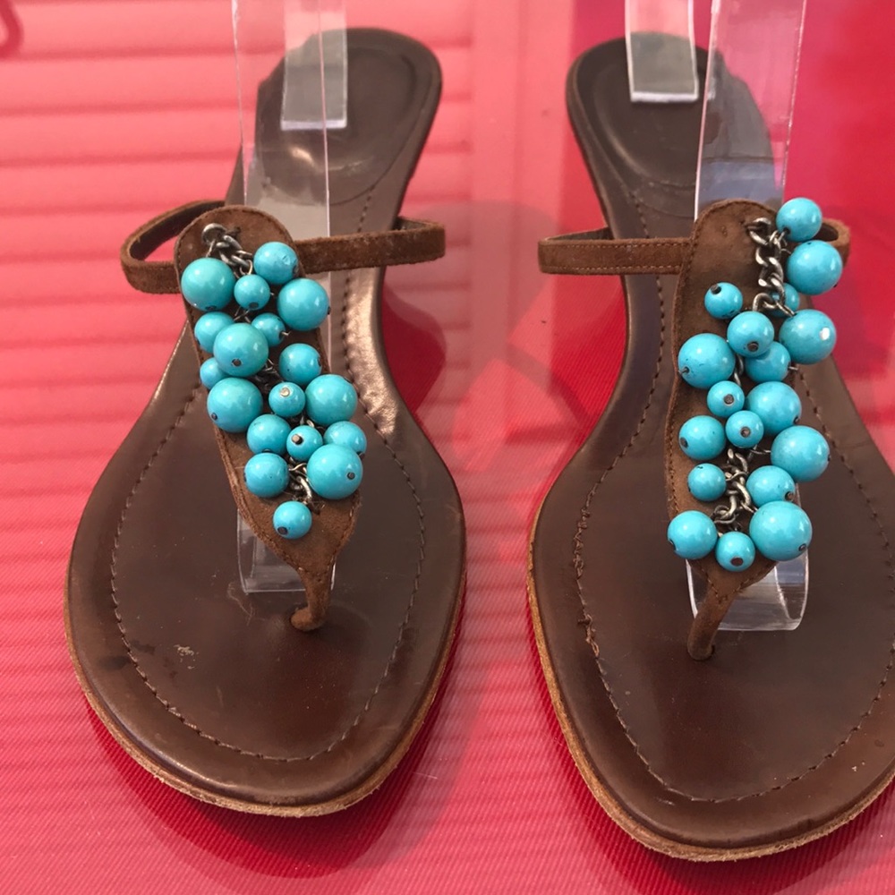 J crew amazing beaded sandals made in Italy 🇮🇹 - Picture 2 of 7